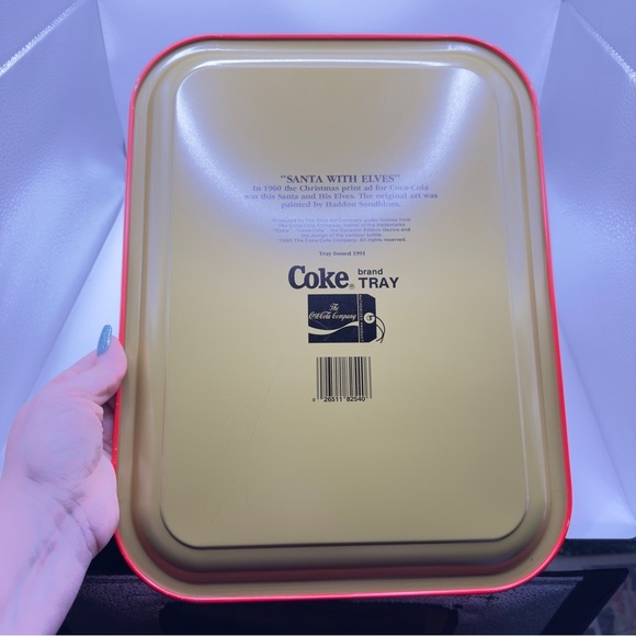 Coca-Cola Tray “Santa with Elves” | 1991 Repro of 1960 Sundblom Art | Vtg Coke - Picture 6 of 8